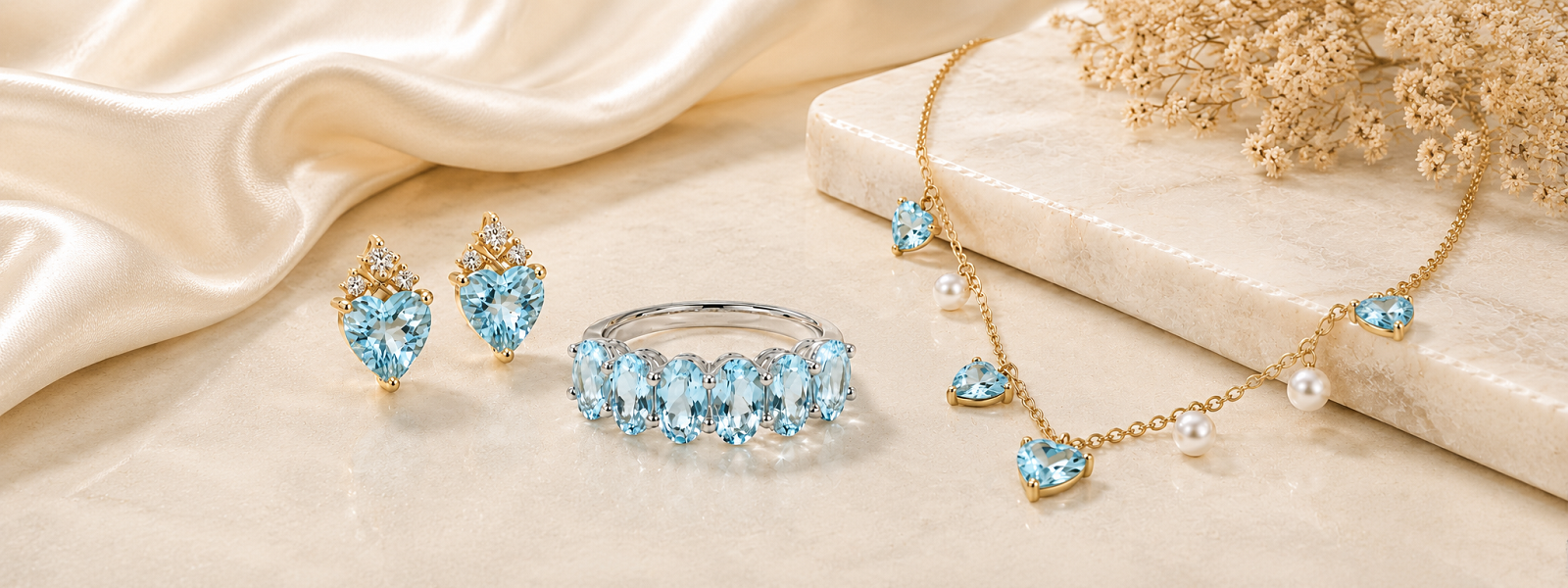 COSQUEEN gemstone jewellery in an editorial setting